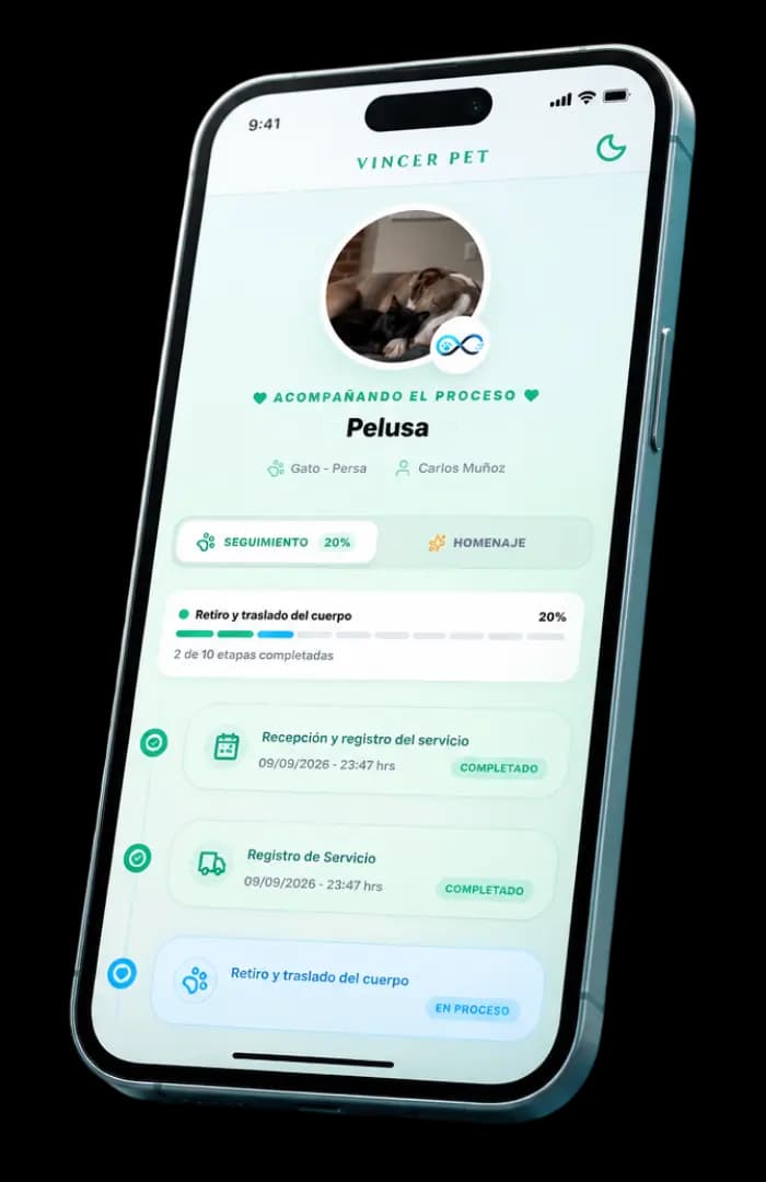 Mockup del portal de trazabilidad y seguimiento móvil de Vinzer
